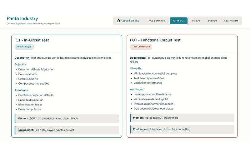 Solutions de test et connectique industrielle