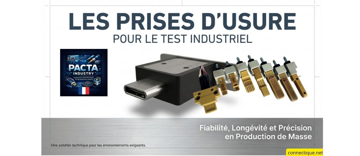 Connecteurs de test USB, RJ et HDMI pour essais fin de ligne