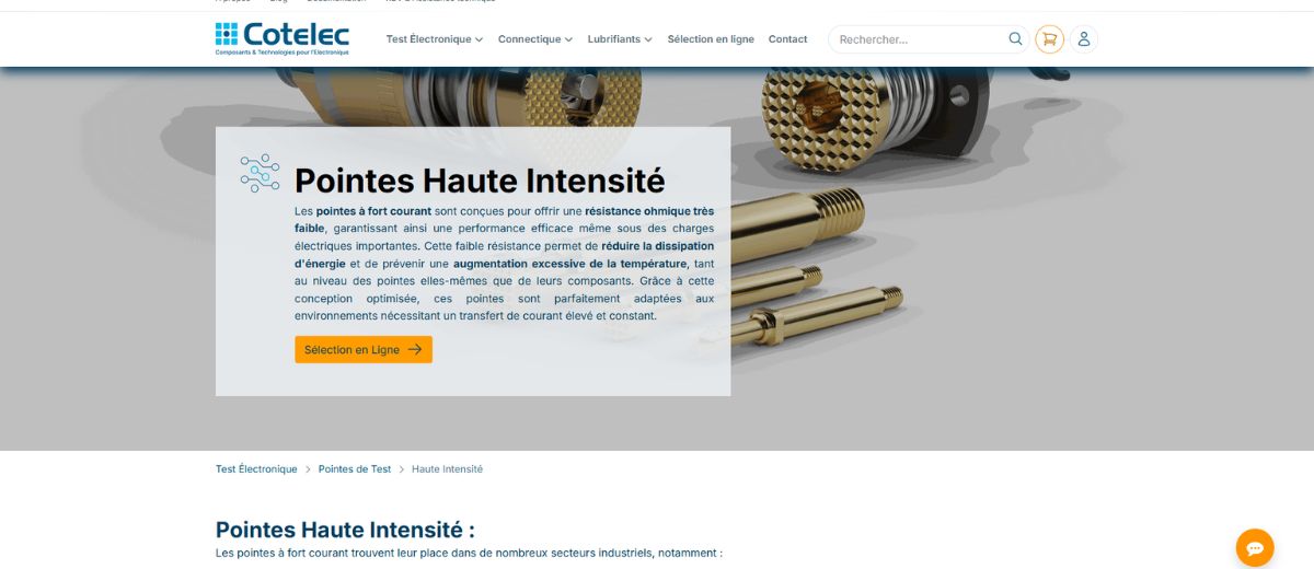 Pointes de test à contact ressort pour PCB et applications haute intensité